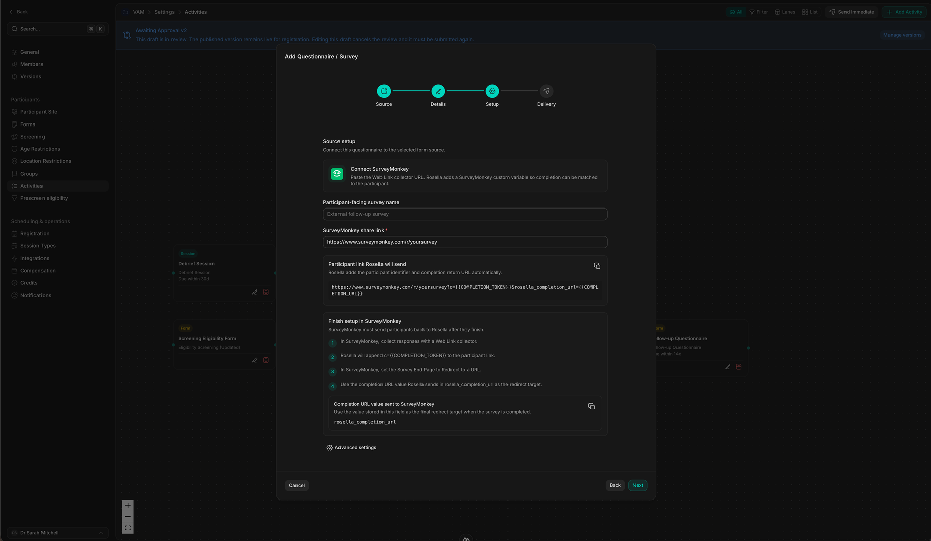 Rosella study workflow builder